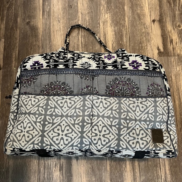 PrAna Bhakti Weekender Duffle Bag Fabric Beaded Front Double Handled Travel - Picture 1 of 11